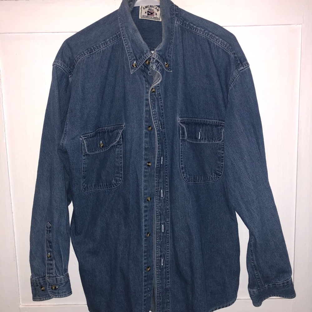 vintage blue jean flannel